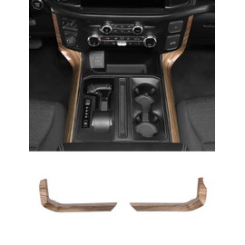 Savadicar Wood Grain Interior Accessories - Floor Console Side Strips Trim Cover for Ford F150 (2021-present) - Premium Texture Interior Decor Upgrade Option, 1 PC