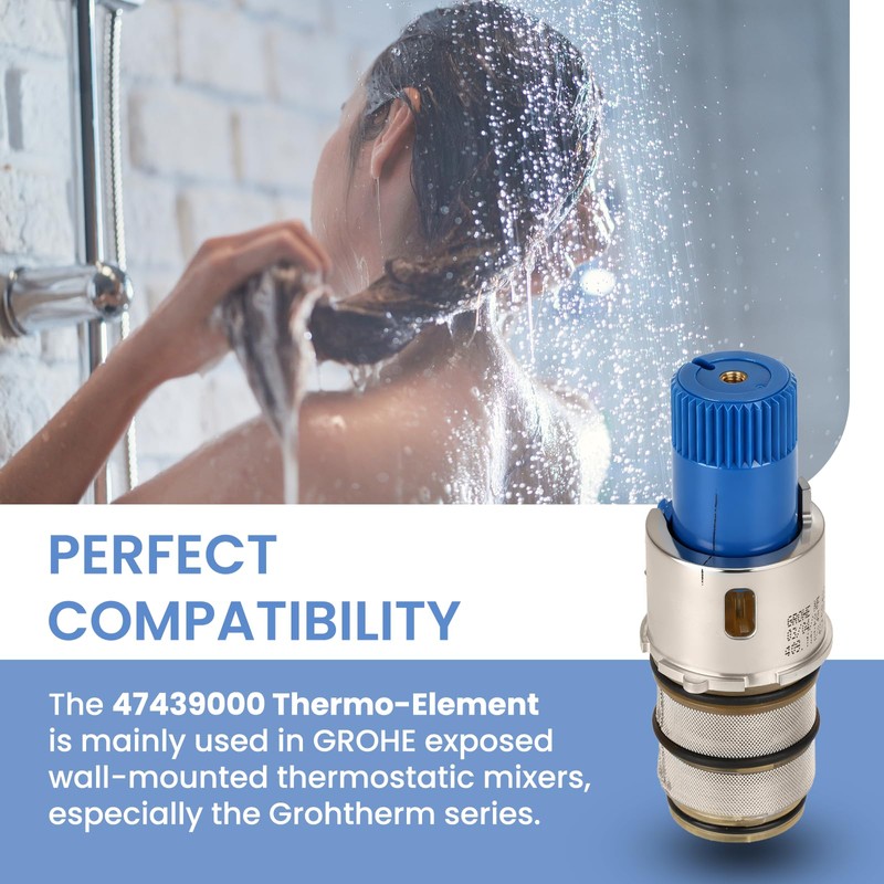 47439000 Thermostatic Cartridge Replacement – 1/2" Compact Version Compatible with