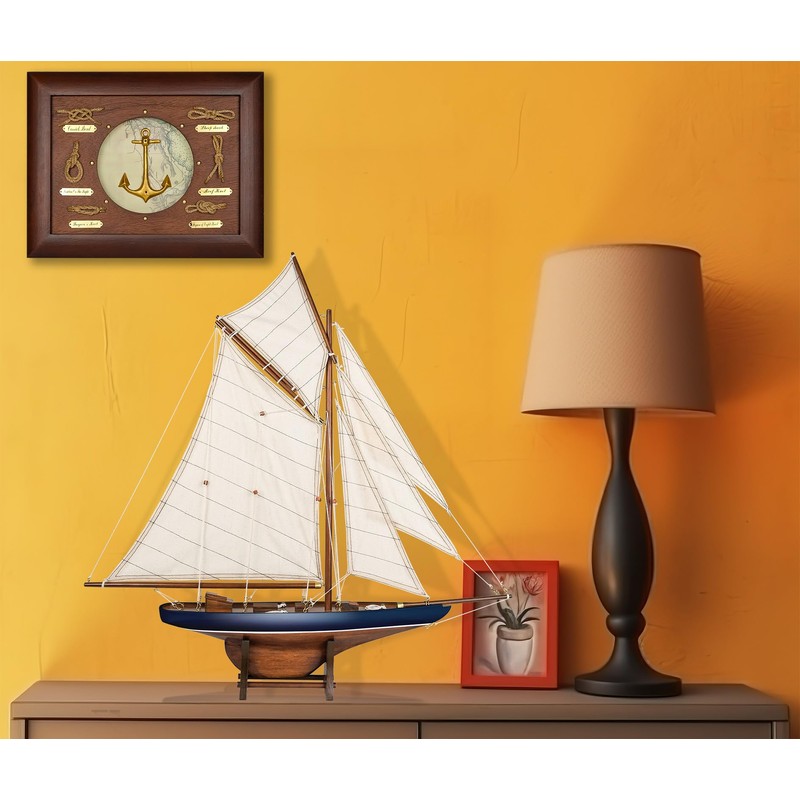 SAILINGSTORY Wooden Ship Model Sailboat Decor Yacht Classic America's Cup