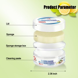 Dapoprren White Shoe Cleaner,New Multi-functional Cleaning and Stain Removal Cream,White Shoes Cleaner, Multipurpose Cleaning Cream,All-Purpose Rinse-Free Cleaning Cream-1PC with Sponge