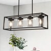 Pretoy Black Kitchen Light Fixture,Black Farmhouse Chandeliers for Dining Room,Rustic