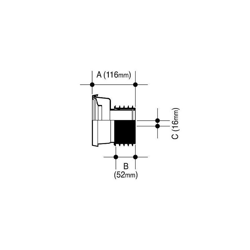 OSMA WC204 Easy-Fit Pan Connector Offset 4" (Standard Four Inch