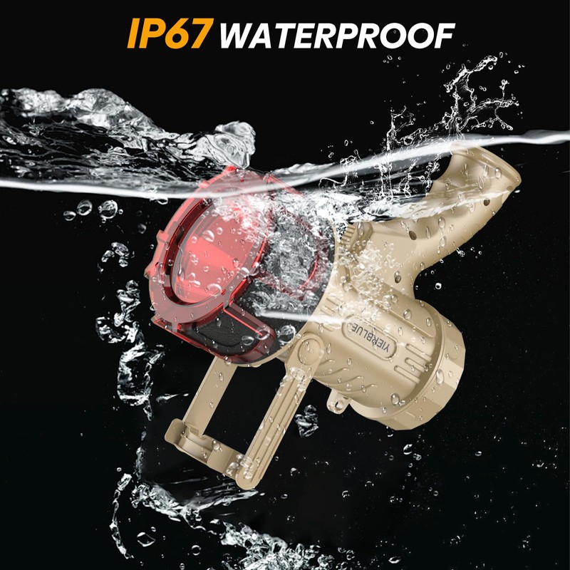 YIERBLUE Rechargeable Spotlight 1000,000 Lumen LED, IP67 Waterproof Handheld Flashlight,