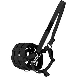 Namvo Easy Breathe Grazing Muzzle Attachment, Black Horse Muzzle, Nylon Grass Muzzle with Halter