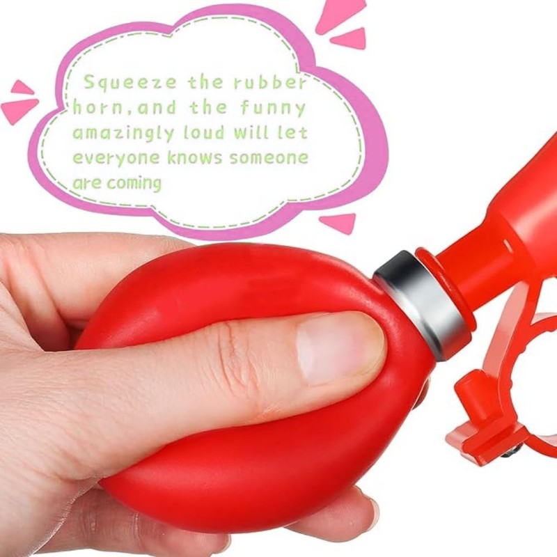 Kids Bicycle Horn, Air Squeeze Snail Design, 2-Pack, Handlebar Bell
