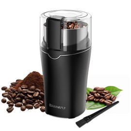 Spice Grinder Electric, Electric Coffee Bean Grinder for Kitchen, Stainless Steel Removable Chamber, Up to 12 Cups, Easy for Coffee Beans,Spices,Herb,flaxseed and Nuts, Silver