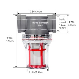 1'' Female NPT in-Line Strainer - Garden Hose Filter for High Pressure Washer, Sediment Filter with 200 Mesh Stainless Steel Screen (1'' 200 Mesh)