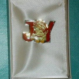 STRAWBERRY SHORTCAKE PIN "JOY" *  ENAMEL ON METAL * VINTAGE!