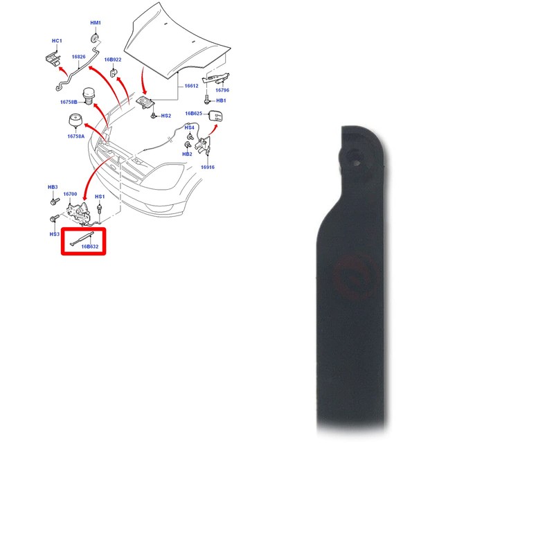 COMPATIBLE WITH FORD Fiesta MK5 [2001-2008] Bonnet Hood Catch Release