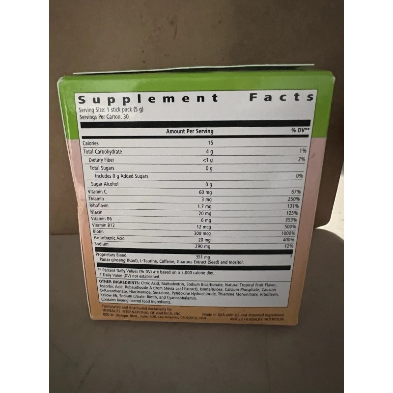 Herbalife Nutrition LIFTOFF Energy Stick Packs -Tropical Fruit- 30 stick
