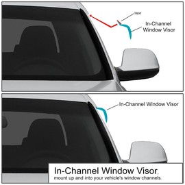 DNA MOTORING WVS-038 Dark Smoke Vent Window Visor Deflector Rain/Sun Guard, 4 Piece, 1 Pack