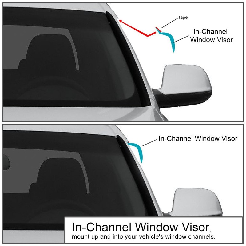 DNA MOTORING WVS-038 Dark Smoke Vent Window Visor Deflector Rain/Sun
