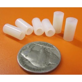 Unbranded Nylon 66 Spacer, Natural, NO.6 Screw, 1/4" OD x .140" ID x 7/16" Length, 100pc
