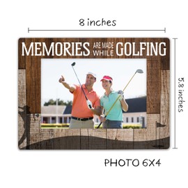 SSQBZU Memories Are Made While Golfing Picture Frame, Displays 4x6 Photo, Gifts for Golf Lovers, Friends, Family, etc.(063)