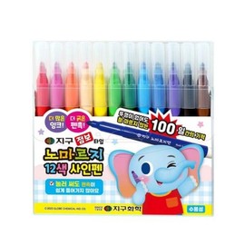 Artbox/OfficeQ Jumbo Type No-Maruji Sign Pen 12 Colors / 아트박스오피스큐 점보타입 노마르지 사인펜 12색