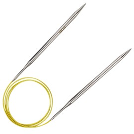 21 Pcs Circular Knitting Needles Set 1 Circular Knitting Needles 6.0mm 100cm Long, 20 Locking Stitch Markers Steel Circular Needles with Flexible Cable, Metal Fixed Circular Knitting Pins