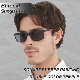 SUNAMOY 3 Pack Bifocal Sunglasses for Men Women Sports Wide/Big/Large Head/Face Spring Hinge Reading Glasses Outdoor UV Protection Readers (Black & Silver & Blue, +300 Strength)