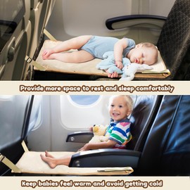 TrekBabe Toddler Airplane Bed, Airplane Seat Extender for Kids, Baby Travel Essentials, Beige
