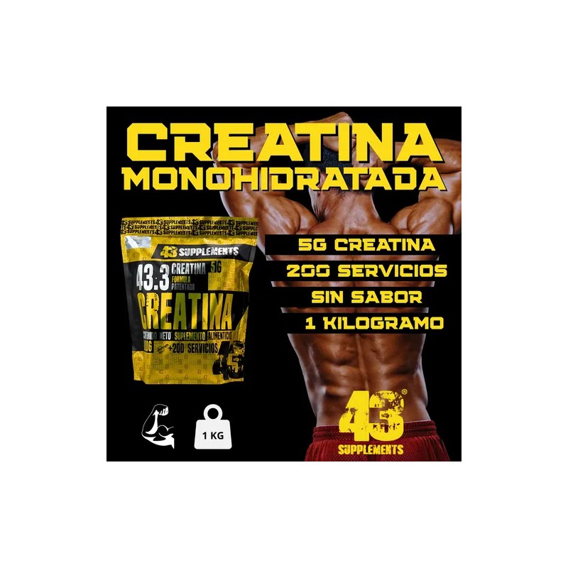 Creatina Monohidratada 1kg 43 + Quemador De Grasa Corporal