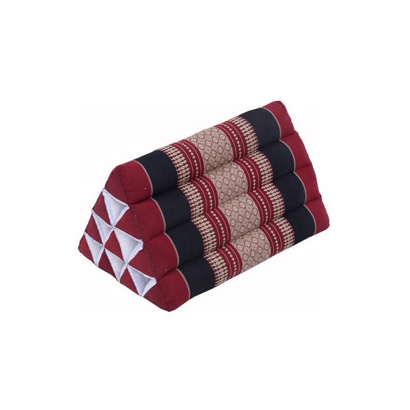 GURU SHOP Triangle Thai Cushion, Triangular Cushion, Kapok, Red, 30