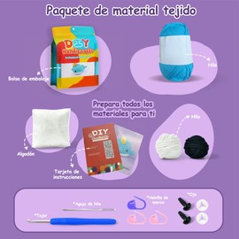 KIWOP Kit de Crochet para Principiantes, Kit de ganchillo para principiantes con Video Tutoriales de Tejido, 40% Más Paquetes ce Materiales, Suficientes para Múltiples Experiencias, Aptos para Principiantes y Amantes de Los Textiles Hechos a Mano(Ballena