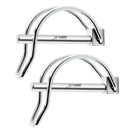 Morobor Stainless Steel 316 Quick Lock Release Pin, 2pcs Coupler Safety Pin, Double-line D-pin for Farm Trailers Wagons Lawn Hitches and Garden