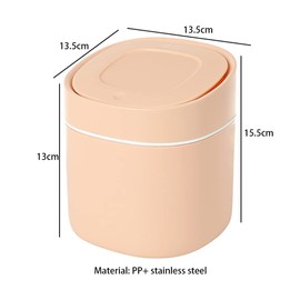 Gsrhzd Desktop Trash Bin, Mini Cute Trash Bin, Table Bin with Lid, Table Waste Bin, Waste Paper Bin with Lid for Home, Office, Living Room, Pink