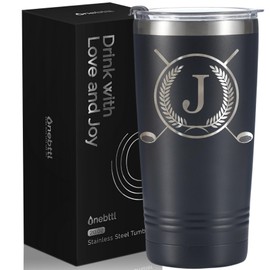 Onebttl Golf Gifts for Men with Initial for Golfer & Golf Lovers, 20oz Travel Mug with Golf Design, Perfect Gifts for Men, Birthday, Christmas - J