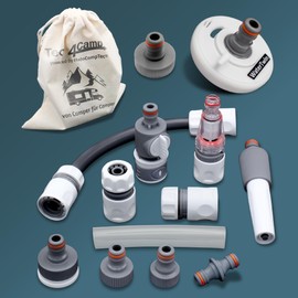 MaJoCompTec® Connect Motorhome Accessories | Filling Neck Fuel Cap Set | Compatible with Gardena (Connection Set with Filter, Bundle with Water Tank Adapter 3 Pin D: 78)