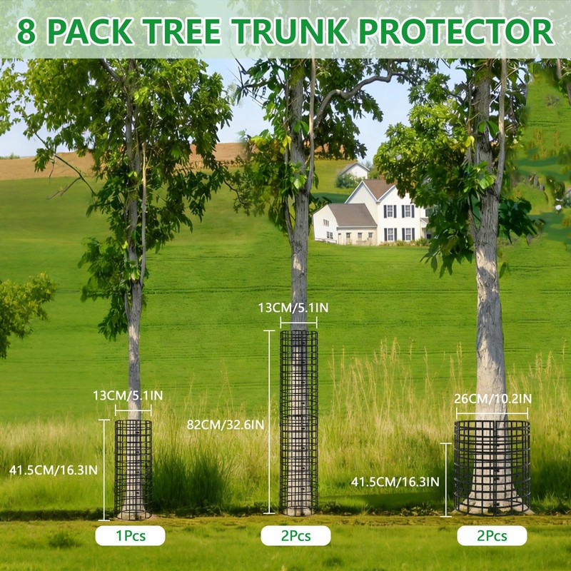 QiWeiFaCai 8 Pcs Tree Protectors from Deer, Tree Guards Trunk