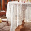 Huierxun White Lace Tablecloth 55 x 55 Inch Vintage Beige