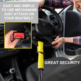 OHVBAEON Steering Wheel Lock - Steering Wheel to Seat Belt Lock, Heavy Duty with 3 Keys(28inch)