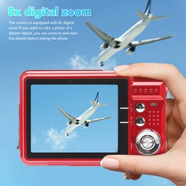 Digital Camera, 4K 48MP 8X Zoom Rechargeable Digital Vlogging Camera Built in Fill Light, 2.7 Inch LCD Displa Screen, USB Data Transfer, Gifts for Students Teens Adults Girls Boys