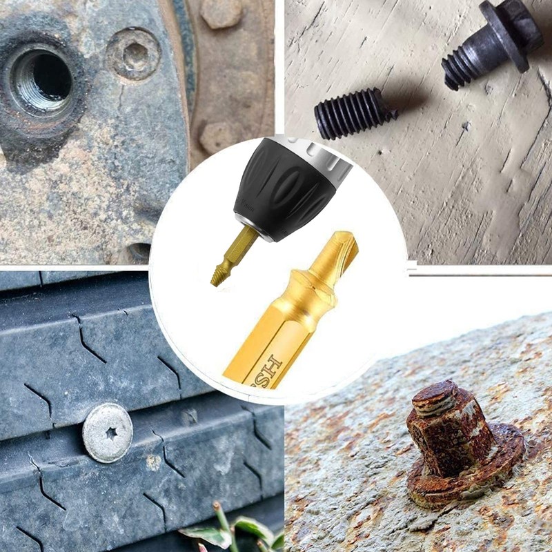 Screw Extractor Set 6 Different Screwdriver Types HSS 4341 Damaged
