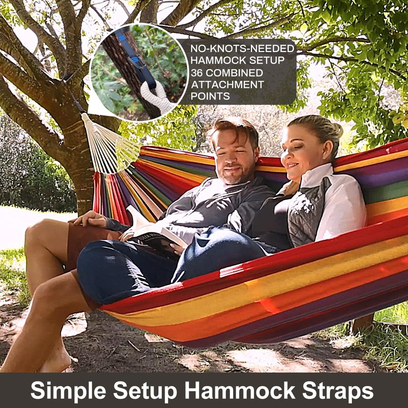 CHULIM Brazilian Double Hammock with Tree Straps,Extra Large 240x160cm,2 Persons
