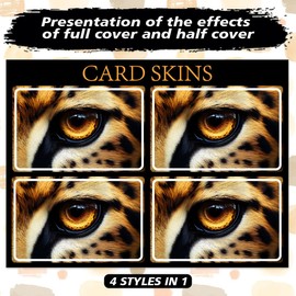 peacoblue Sticker for Bank Cards, Leopard Eyes, Custom Skin Cover Protection for Credit Debit Cards, 4 Styles, Waterproof, Scratch-Resistant Sticker for EBT Transport Key Card