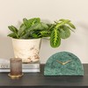 Bloomingville Decorative Half Moon Marble Mantel Clock, Green and Gold