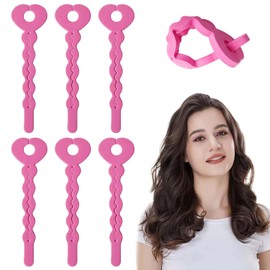 PAVIKE Sponge Curler (Set of 6) Soft Hair Curler, Hand Winding Curler, Harmless to Hair, Soft, Sponge Curler, Curling Tool, Easy to Use, Girls, Pink