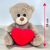 MIJOMA Plush Bear with Heart, Cuddly Bear in Light Brown