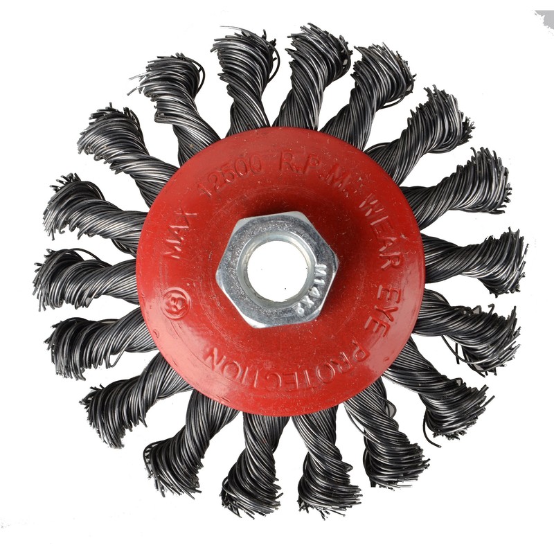 4pc Twist Knot Semi Flat Wire Wheel Cup Brush Set