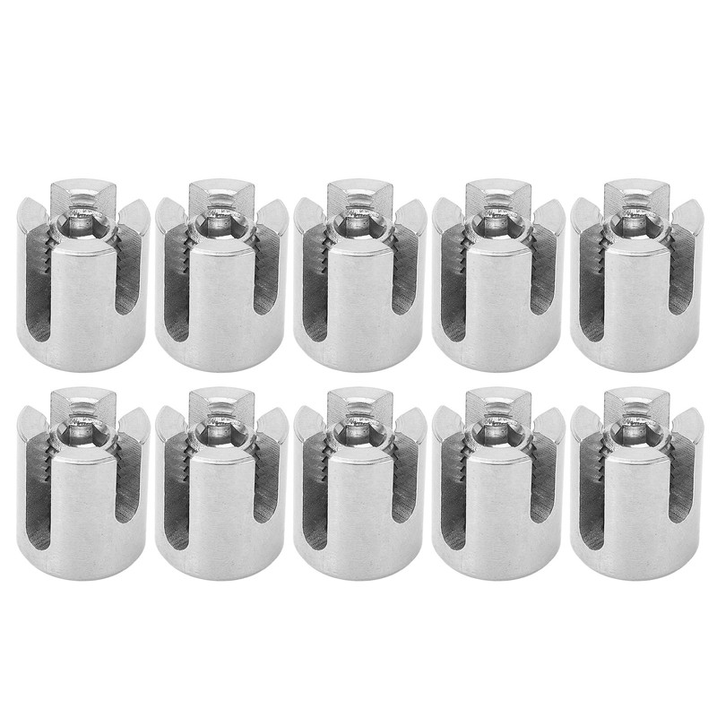 10Pcs Cross Cable Clamp Stainless Steel Wire Railing Clamp Fastener