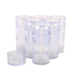 Wresty 1oz/30ml Clear Deodorant Containers Empty Plastic Twist-up Deodorant Bottles Bottom Filling Makeup Bottles DIY Cosmetic Glue Stick Lip Balm Tubes (6 Pcs)