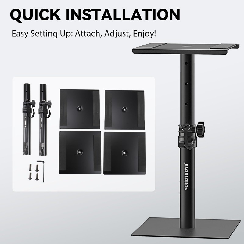 Vondynote Set of 2 Desktop Studio Monitor Speaker Stands Bookshelf