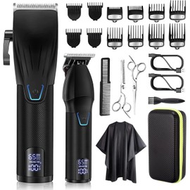 Suttik Professional Hair Clipper and Trimmer Set, Barber Clippers Set for Men Professional Kit, Beard Trimmer Haircut Kit, Cordless Clippers for Hair Cutting,Black