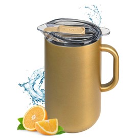 served I Premium Pitcher (2L) - Keep Drinks Cold or Hot for Hours with our Vacuum-Insulated, Double Walled, Copper Lined Stainless Steel Pitcher