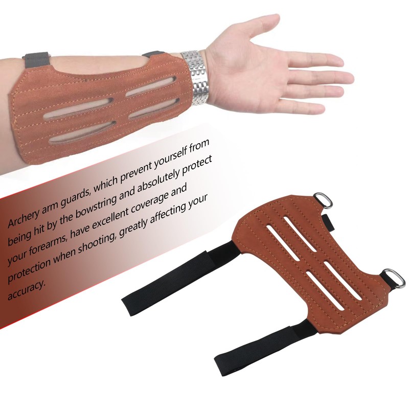 SG Store Outdoor Archery Arm Guard with Reverse Hair, Brown,
