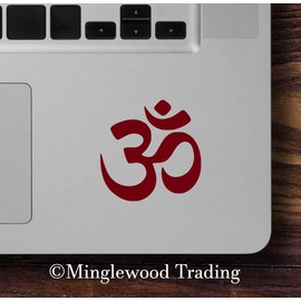 Minglewood Trading 2-Pack Om Aum Symbols Vinyl Sticker - Ohm Buddhism Hinduism - Die Cut Decals - Each 2.5w x 2.5h inches - Burgundy