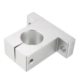 sourcing map 2pcs SK25 Aluminum Linear Rod Rail Shaft Support for 25mm Diameter Shaft, Linear Motion Rail Guides Mounting Bracket for CNC Machine, 3D Printer, Automation Equipment, Silver Tone