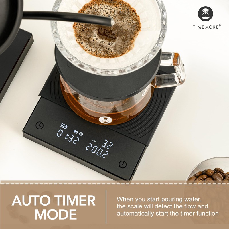 TIMEMORE Coffee Scale Basic 2.0 with Timer,Black Mirror Espresso Scale