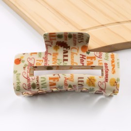 Autumn Maple Leaf Hiar Clip Thanksgiving Turkey Hair Claw Clip Strong Hold Hair Barrette Clips for Women Fall Hair Accessories for Thick and Thin (Style 4, one size)